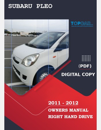 subaru pleo 2011-2012 owners manual in english